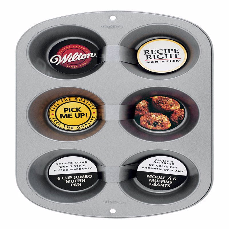 Wilton 191003176 Jumbo Muffin Pan, Grey